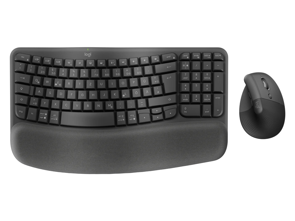 Tipkovnica in Miš Logitech Wave Keys and Lift COMBO, Wireless, grafitna, SLO g. - 920-013635