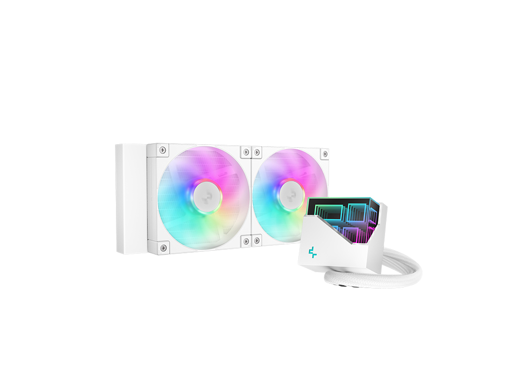 Vodeno hlađenje AIO Liquid Cooler DeepCool LT240 WH ARGB, 240mm, RGB, bel - R-LT240-WHAMNC-G-1
