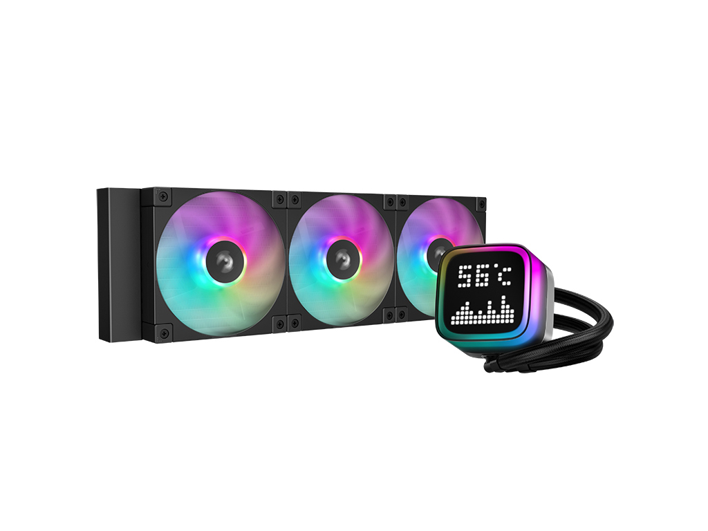 Vodeno hlađenje AIO Liquid Cooler DeepCool LP360, 360mm, Matrix, ARGB, black- R-LP360-BKMSNC-G-1
