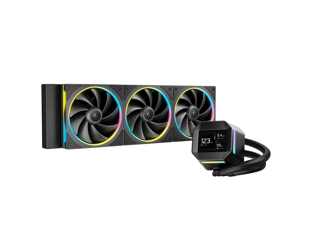 Vodeno hlađenje AIO Liquid Cooler DeepCool LM360, 360mm, LCD, ARGB, black- R-LM360-BKDMMC-1