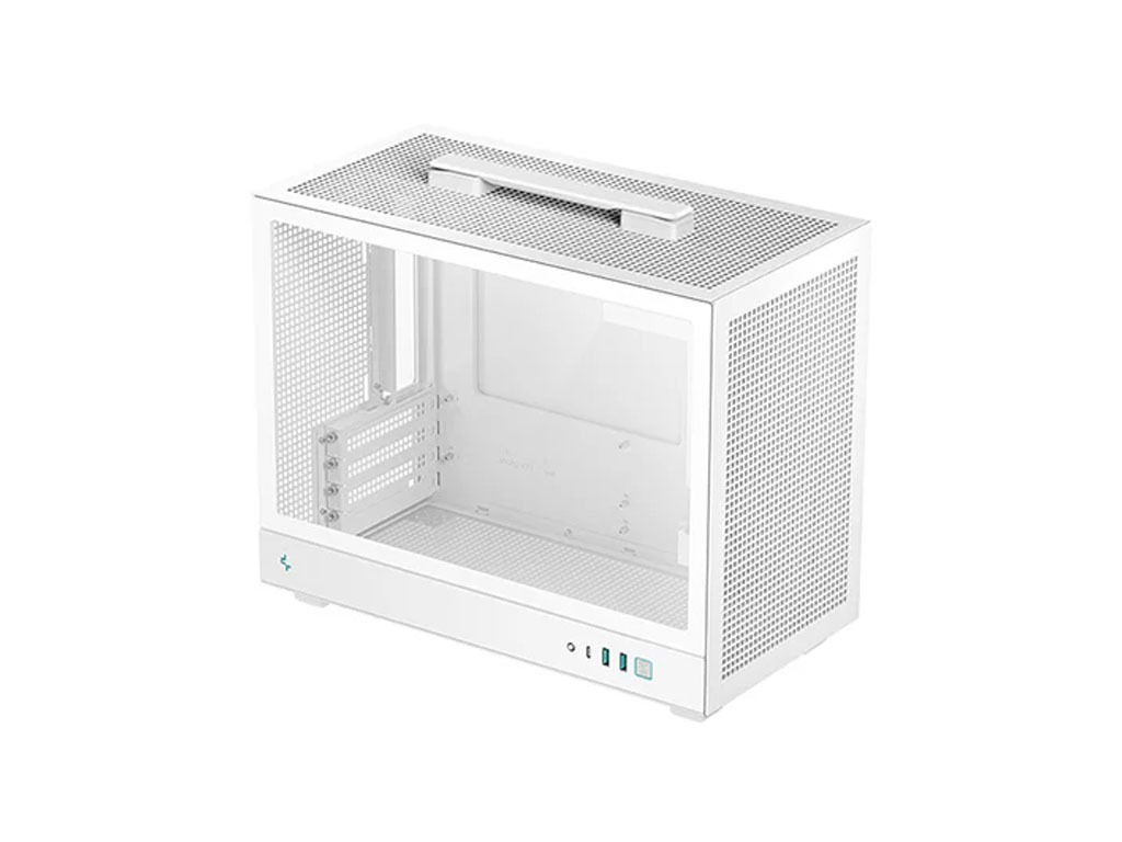 Kućište DeepCool CH160 PLUS WH, ITX, Micro-ATX, kaljeno steklo, belo - R-CH160-WHNGM0-G