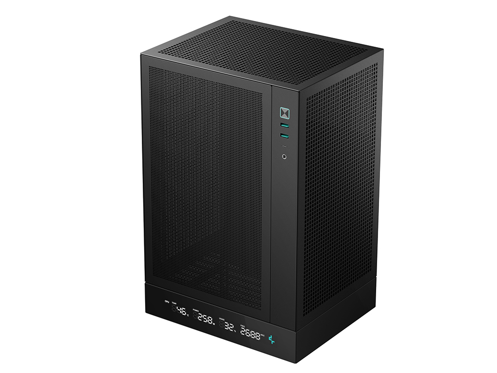 Kućište DeepCool CH170 DIGITAL, Mini-ITX, LCD, crno - R-CH170-BKNPI0D-G-1