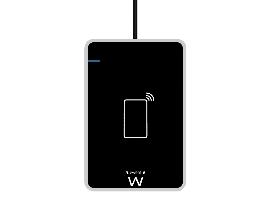 Čitalec pametnih in osebnih kartic Ewent, USB 2.0, NFC brezkontaktni, črn, EW1053 - EW1053