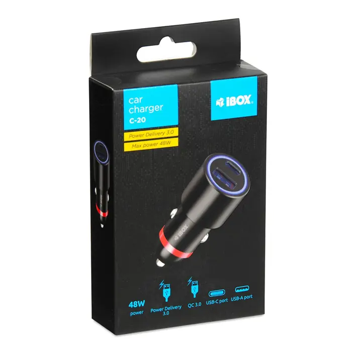 iBOX C-20 48W USB A+C Car Charger