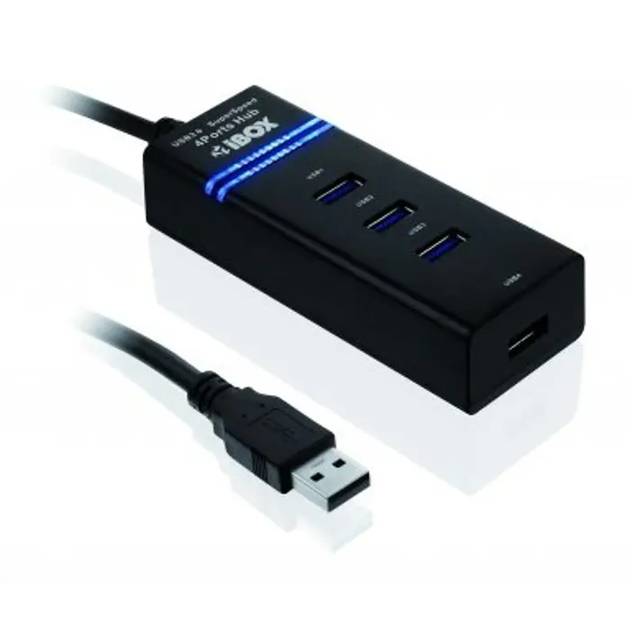 iBox IUH3FB interface hub 5000 Mbit/s Black