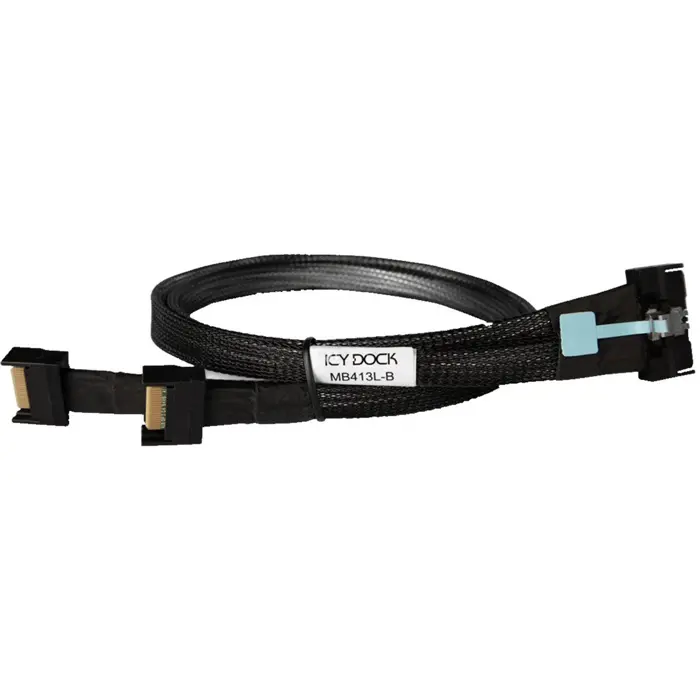 ICY BOX cable MCIO x8 SFF-TA-1016 > 2x MCIO x4 SFF-TA-1016 black, 50cm