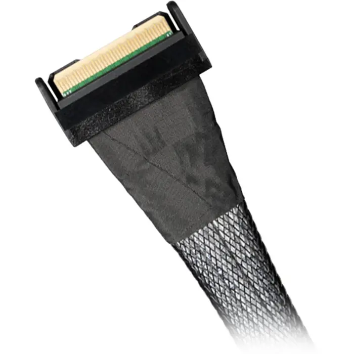 ICY BOX cable MCIO x8 SFF-TA-1016 > 2x MCIO x4 SFF-TA-1016 black, 50cm