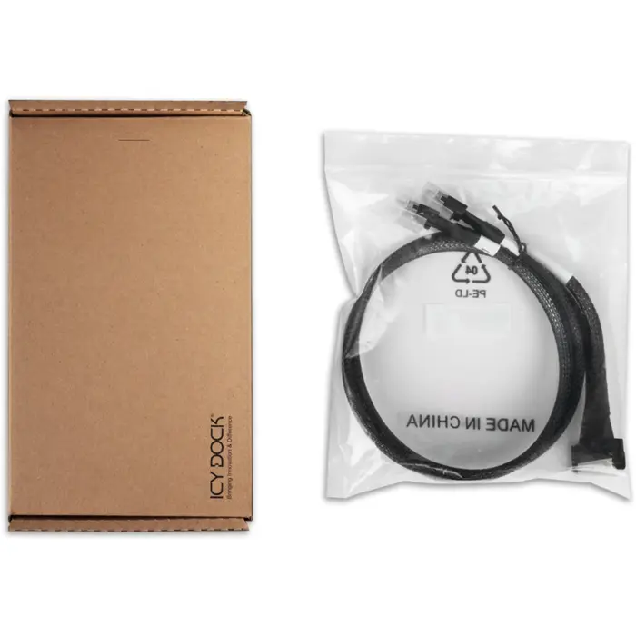 ICY BOX cable MCIO x8 SFF-TA-1016 > 2x SlimSAS x4 SFF-8654 black, 50cm