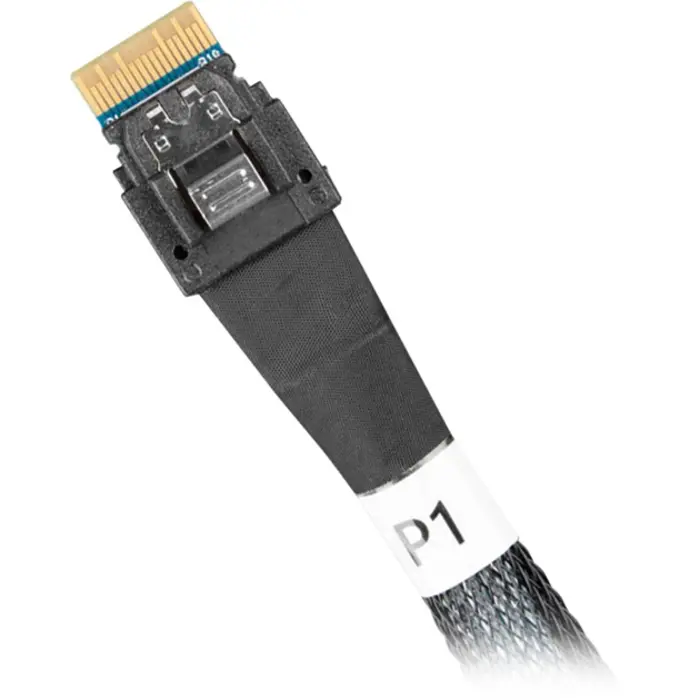 ICY BOX cable MCIO x8 SFF-TA-1016 > 2x SlimSAS x4 SFF-8654 black, 50cm