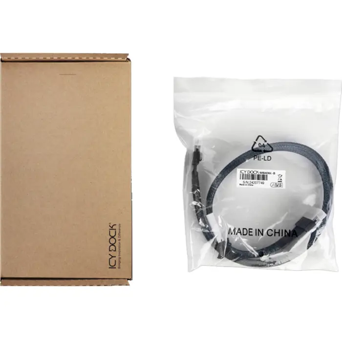 ICY BOX cable SlimSAS x8 SFF-8654 > SlimSAS x8 SFF-8654 black, 50cm