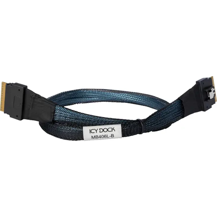 ICY BOX cable SlimSAS x8 SFF-8654 > SlimSAS x8 SFF-8654 black, 50cm