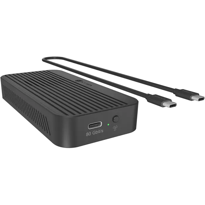 Icy Box IB-1980M-80G M.2 NVMe SSD enclosure (black, with integrated fan)
