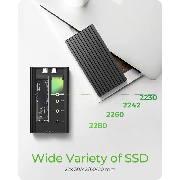 ICY BOX IB-2817M-C32, drive enclosure black, 2 bay enclosure for M.2 NVMe via USB 3.2 Gen 2x2 Type-C