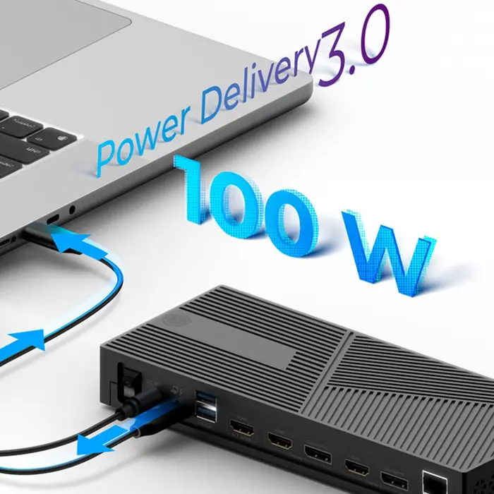 ICY BOX IB-DK2246AC, docking station (black, USB-C, HDMI, DisplayPort)