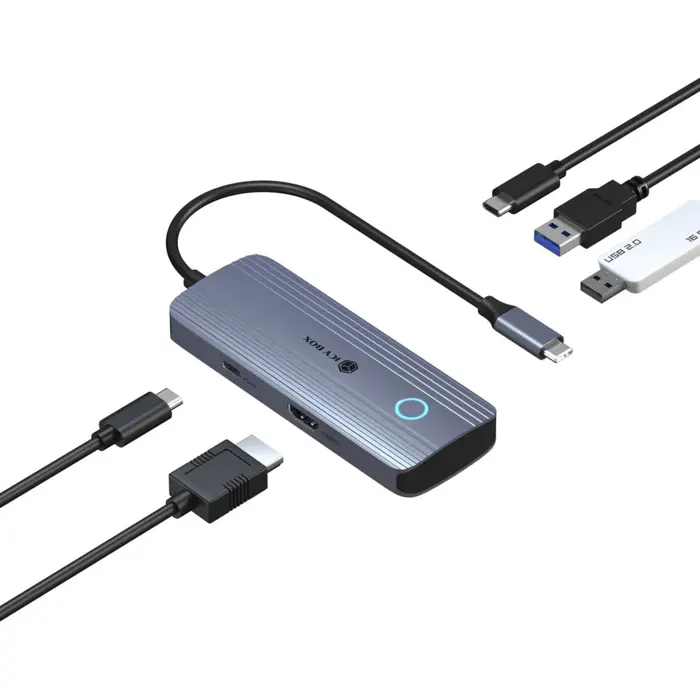 Icy Box IB-DK4081-SO (aluminum, PD, HDMI, USB-C, USB-A)