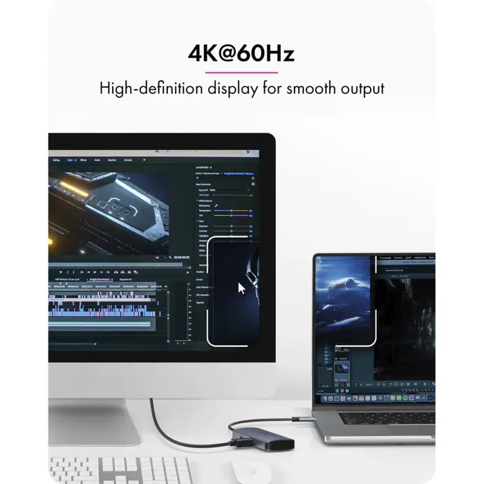 Icy Box IB-DK4081-SO (aluminum, PD, HDMI, USB-C, USB-A)