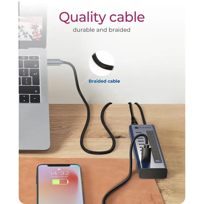 ICY BOX IB-HUB1450-C31, USB hub anthracite