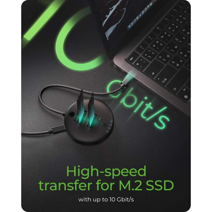 IcyBox IB-1612MCL-C31 priklopna in postaja za kloniranje M.2 NVMe SSD diskov