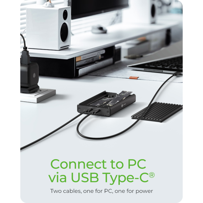 IcyBox IB-2817M-C32 enclosure for 2 M.2 NVMe with USB-C 3.2 Gen 2 connector