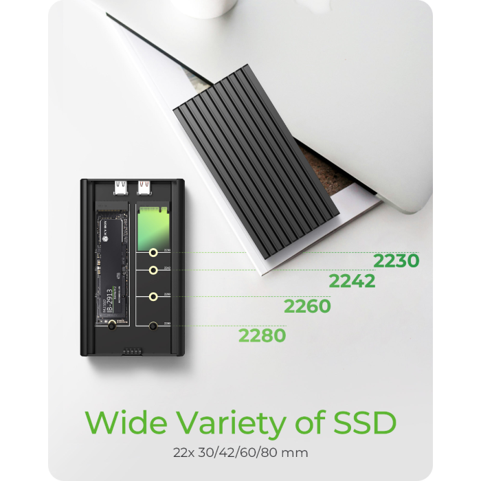 IcyBox IB-2817M-C32 enclosure for 2 M.2 NVMe with USB-C 3.2 Gen 2 connector