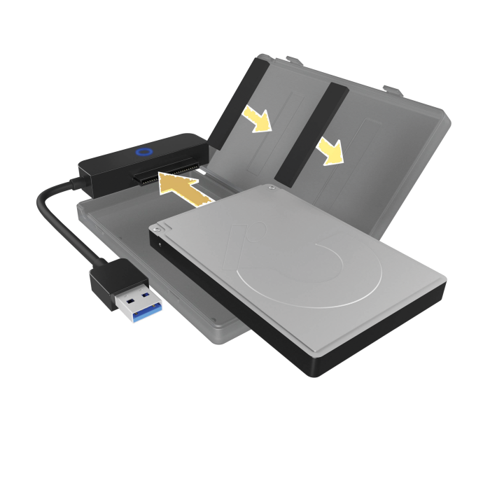 Icybox IB-AC603B-U3 USB 3.2 case/adapter for 2.5" SATA HDD/SSD disk.