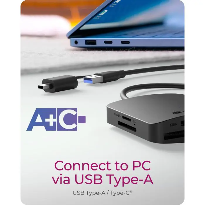 IcyBox IB-CR302-CU3 USB 3.0 card reader with USB-A and USB-C connectors