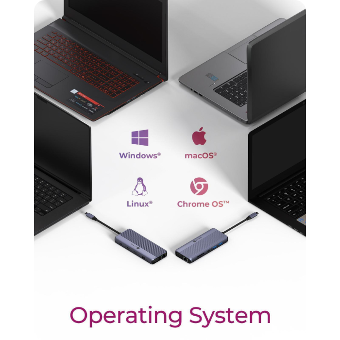IcyBox IB-DK4062-CPD 12-in-1 DockingStation with triple video connection