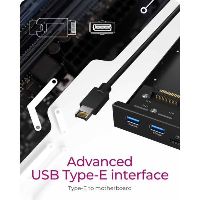 IcyBox IB-HUB1419-i3 6-v-1 USB ohišje HUB za 3,5" režo v računalniku