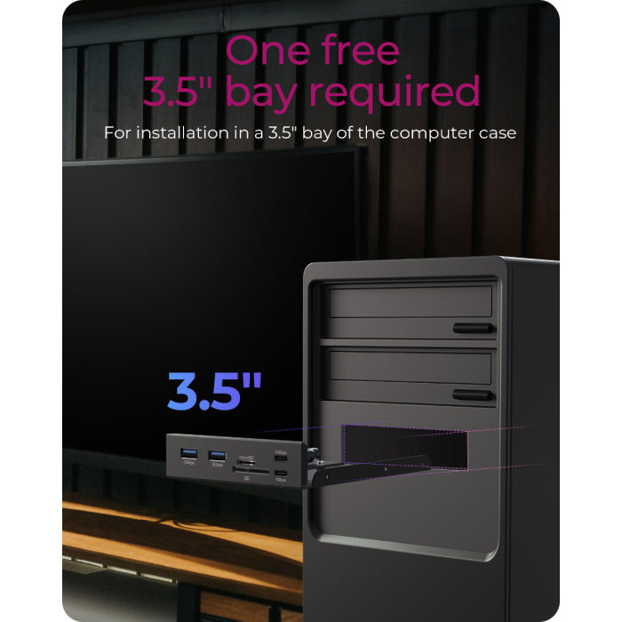IcyBox IB-HUB1419-i3 6-v-1 USB ohišje HUB za 3,5" režo v računalniku