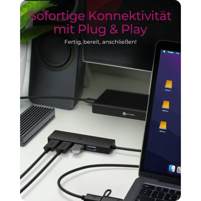 ICYBOX IB-HUB1424-C3 4-POPE HUB with USB 3.2 GEN 1 Type-C and Type