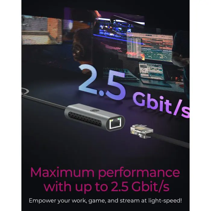 Icybox IB-LAN301-C3 USB-A and USB-C network card/adapter to 2.5 Gbit Ethernet