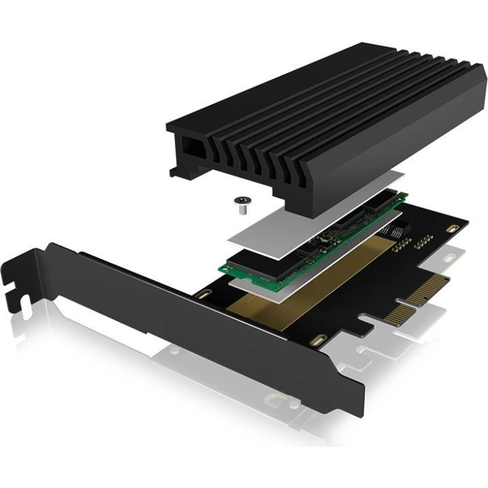 Icybox IB-PCI214M2-HSL enclosure/adapter for M.2 NVMe SSDs to PCIe x4 card with cooler