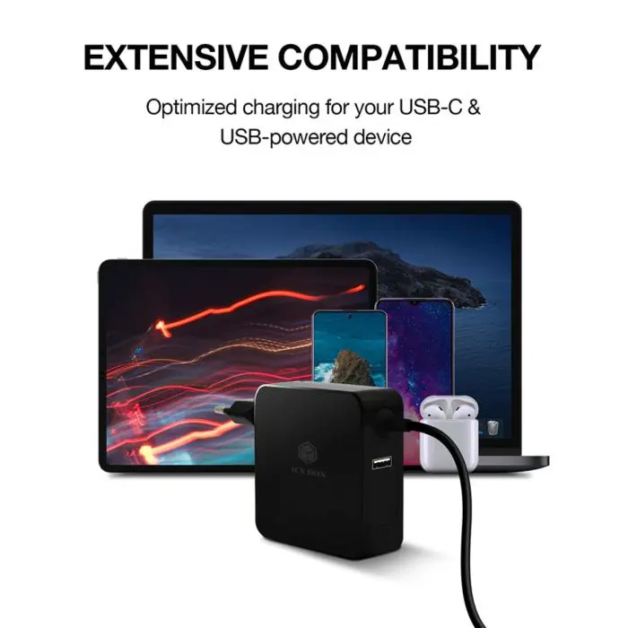 Icybox IB-PS101-PD USB-C Power Delivery 90W fast charger