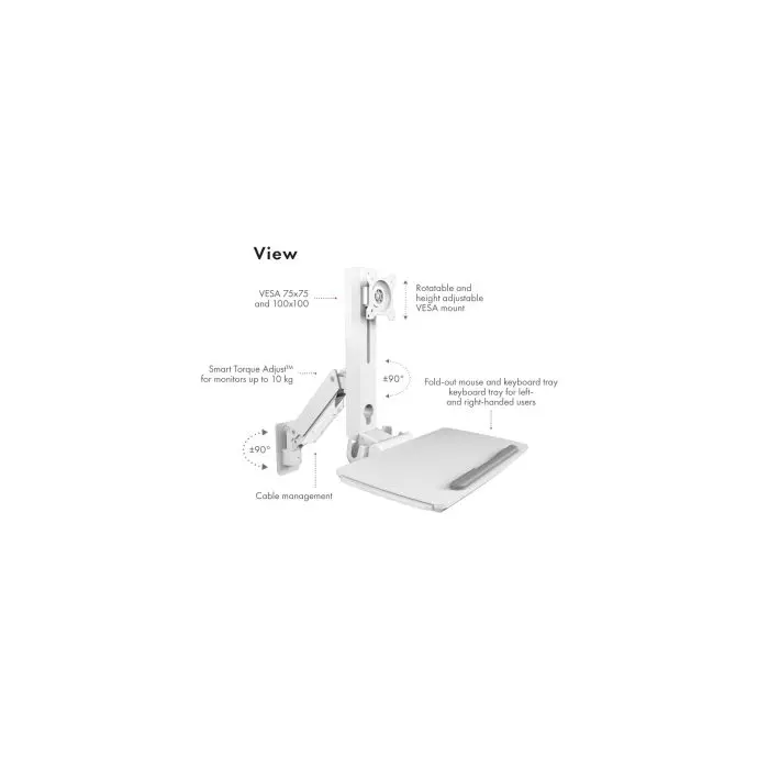 Icybox IB-WS700-W wall mount for monitor - workstation