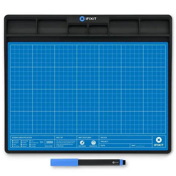 iFixit Pro Tech Toolkit + iFixit FixMat magnetische Projektmatte, ESD-geschützt - blau-