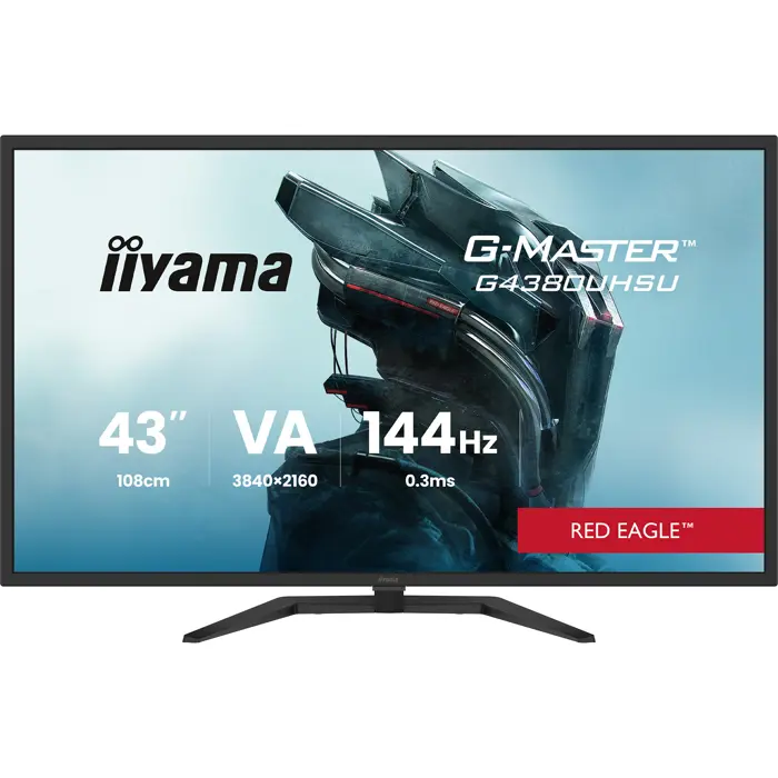 iiyama G-Master G4380UHSU-B2 Red Eagle, gaming monitor - 42.5 - black, 4K UHD, VA, Adaptive-Sync, USB HUB, HDR, 144Hz panel
