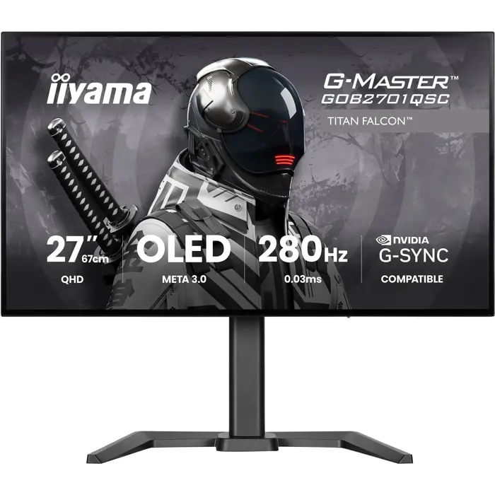 Iiyama G-Master GOB2701QSC-B1 OLED (68.6 cm (27 inches), black, QHD, HDMI, DP, USB hub, 280Hz panel)
