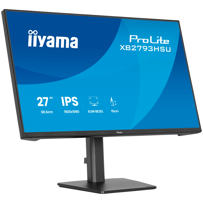 IIYAMA Monitor LED XB2793HSU-B1 27" IPS 1920x1080 120Hz, 16:9. 350cd, 1500:1, 1ms, HDMI, DP, USB HUB, Full Ergo, Pro