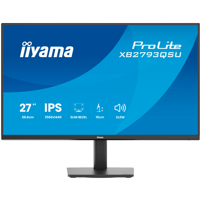 IIYAMA Monitor LED XB2793QSU-B1 27" 2560 x 1440 75Hz IPS 350cd 1ms HDMI DP USB HUB height, swivel, tilt, pivot Pro