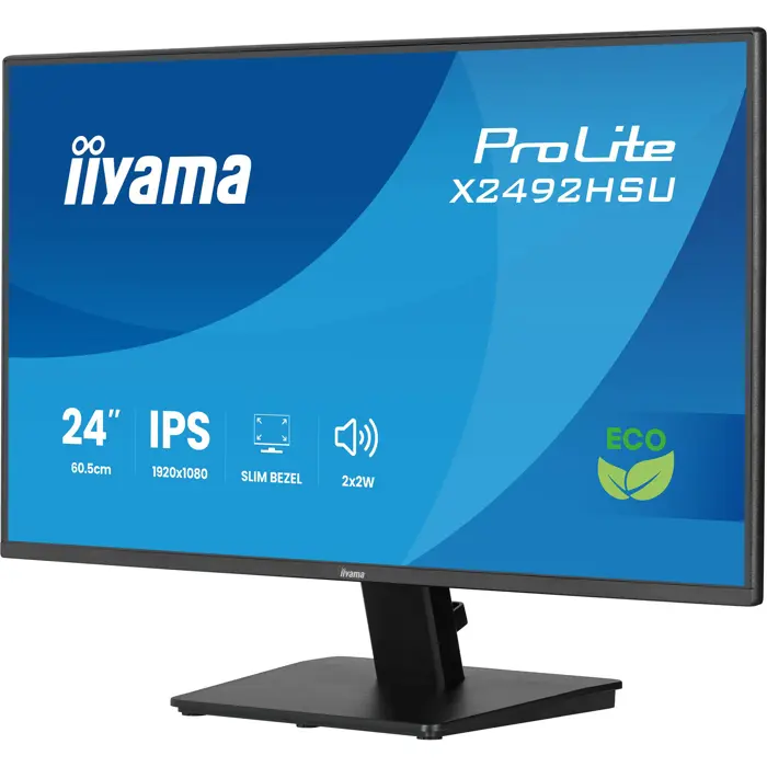 iiyama Prolite X2492HSU-B1, LED monitor - 24 - black (matt), FullHD, IPS, HDMI, DP, USB hub, 120Hz panel
