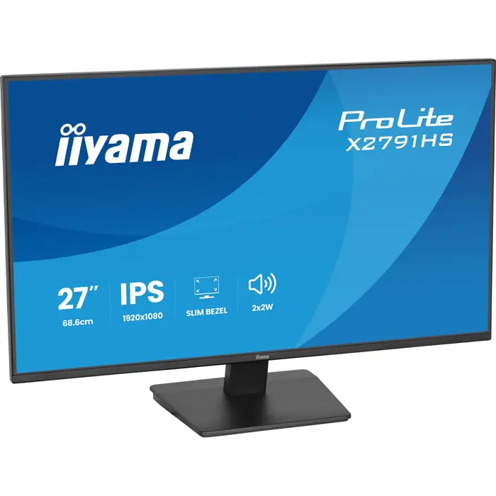 Iiyama ProLite X2791HS-B1 (68.6 cm (27 inch), black (matt), FullHD, IPS, HDMI, DP, loudspeakers, 120Hz panel)