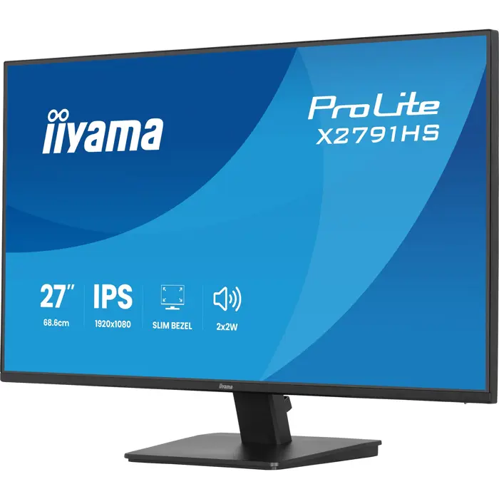 Iiyama ProLite X2791HS-B1 (68.6 cm (27 inch), black (matt), FullHD, IPS, HDMI, DP, loudspeakers, 120Hz panel)