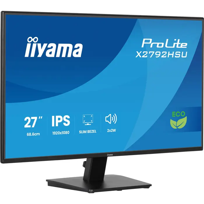 iiyama Prolite X2792HSU-B1, LED monitor - 27 - black (matt), FullHD, IPS, HDMI, DP, USB hub, 120Hz panel
