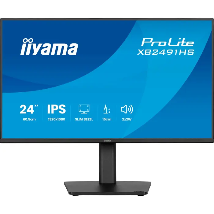 Iiyama ProLite XB2491HS-B1 (60.5 cm (23.8 inch), black (matt), FullHD, IPS, HDMI, DP, ergonomic stand, 120Hz panel)
