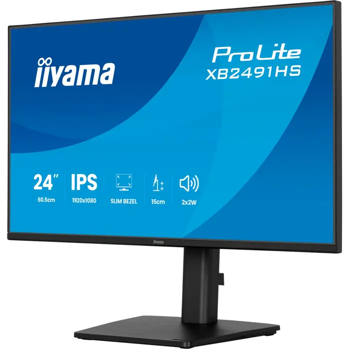 Iiyama ProLite XB2491HS-B1 (60.5 cm (23.8 inch), black (matt), FullHD, IPS, HDMI, DP, ergonomic stand, 120Hz panel)