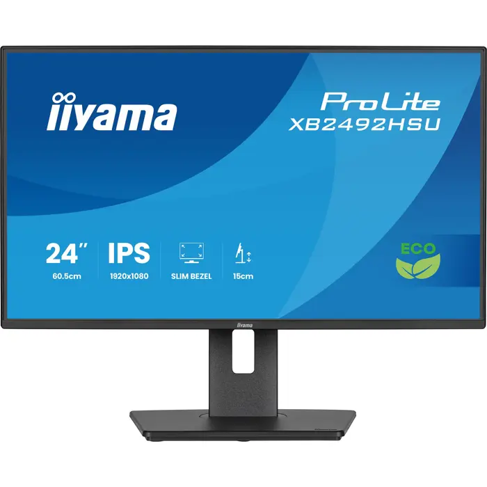 iiyama Prolite XB2492HSU-B1, LED monitor - 24 - black (matte), FullHD, IPS, HDMI, DP, USB hub, adjustable stand, 120Hz panel