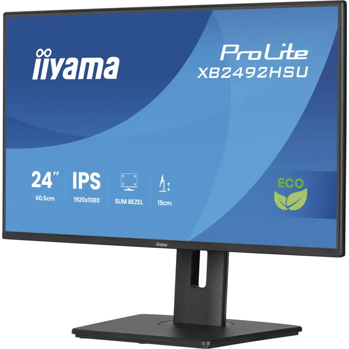 iiyama Prolite XB2492HSU-B1, LED monitor - 24 - black (matte), FullHD, IPS, HDMI, DP, USB hub, adjustable stand, 120Hz panel