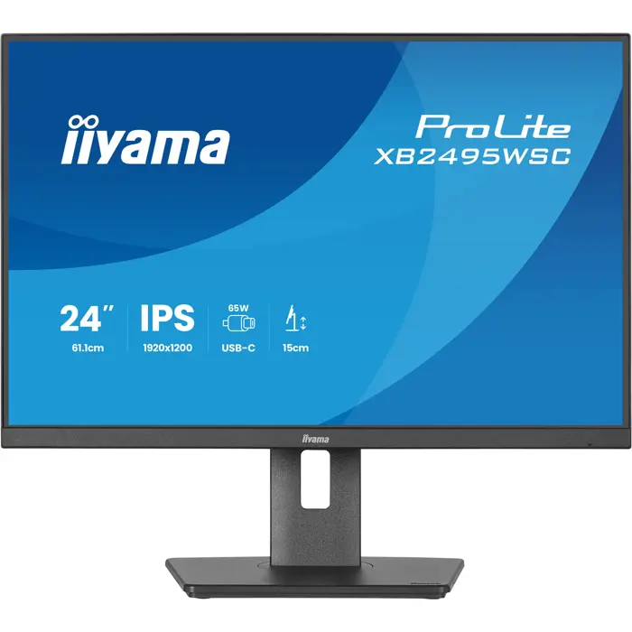 Iiyama ProLite XB2495WSC-B1 (61.1 cm (24 inches), black (matt), WUXGA, IPS, HDMI, USB-C, USB hub, 100Hz panel)