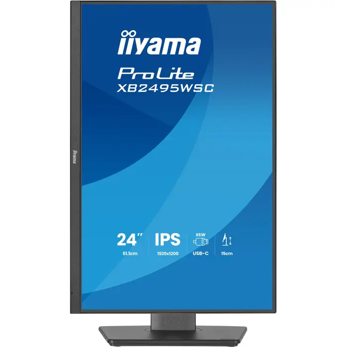 Iiyama ProLite XB2495WSC-B1 (61.1 cm (24 inches), black (matt), WUXGA, IPS, HDMI, USB-C, USB hub, 100Hz panel)