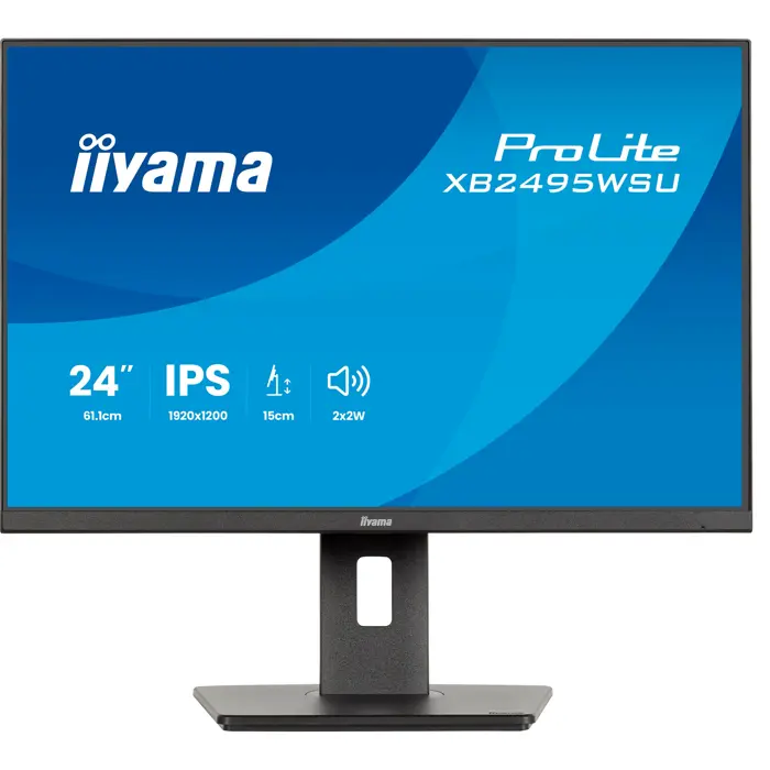 Iiyama ProLite XB2495WSU-B1 (61.1 cm (24.1 Zoll), schwarz (matt), WUXGA, IPS, HDMI, DP, USB-Hub, ergonomischer Standfuß, 100Hz Panel)